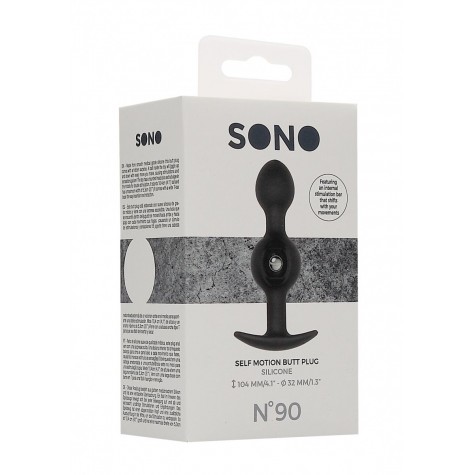 Черная анальная пробка N 90 Self Penetrating Butt Plug - 10,4 см.