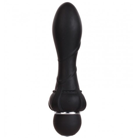 Чёрный вибромассажер для анальной стимуляции PURRFECT SILICONE ANAL VIBRATOR BLACK - 12,7 см.