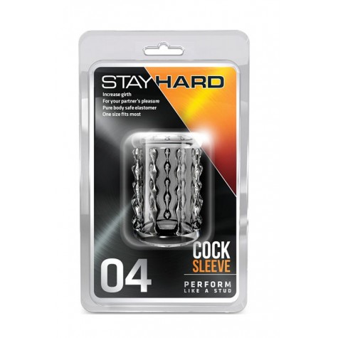 Прозрачная насадка с бороздками STAY HARD COCK SLEEVE 04 CLEAR