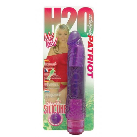 Водонепроницаемый фиолетовый вибромассажер H2O PATRIOT WATERPROOF VIBRATOR - 19 см.